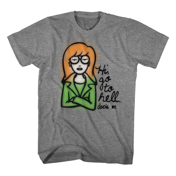 Mtv-Mtv Hi Go To-Graphite Heather Adult S/S T-Shirt - Graphite Heather