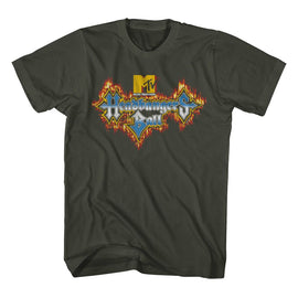 Mtv-Mtv Headbangers Fire Logo-Smoke Adult S/S T-Shirt - Smoke
