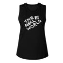 Mtv-Mtv The Real World Logo-Black Ladies Muscle Tank-S - Black