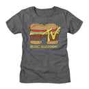 Mtv-Mtv Burger-Deep Heather Ladies S/S T-Shirt - Deep Heather