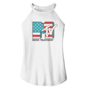 Mtv-Mtv American Flag-White Ladies Sleeveless Rocker Tank-S - White
