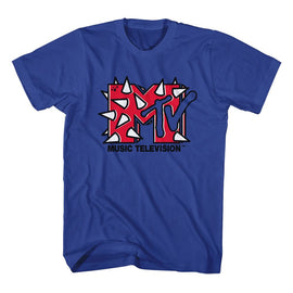 Mtv-Mtv Spiky-Royal Adult S/S T-Shirt - Royal