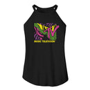 Mtv-Mtv Leopard And Zebra Logo-Black Ladies Sleeveless Rocker Tank-S - Black