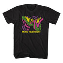 Mtv-Mtv Leopard And Zebra Print Logo-Black Adult S/S T-Shirt - Black