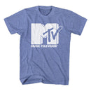 Mtv-Mtv 1C-Light Blue Heather Adult S/S T-Shirt - Light Blue Heather