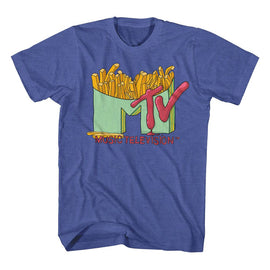 Mtv-Mtv French Fries-Royal Heather Adult S/S T-Shirt - Royal Heather