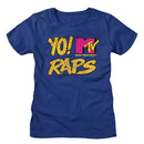 Mtv-Mtv Yo Raps Texture-Royal Ladies S/S T-Shirt - Royal