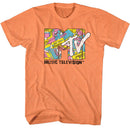 Mtv-Mtv Cassette Collage-Cantaloupe Adult S/S T-Shirt - Cantaloupe
