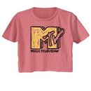 MTV Scribble Logo Mauvelous Women's Festival Crop Top