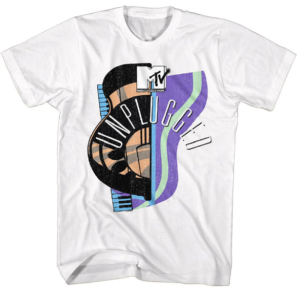 Mtv-Mtv Guitar Hat Piano-White Adult S/S T-Shirt - White