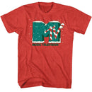 Mtv-Mtv Christmas-Red Heather Adult S/S T-Shirt - Red Heather
