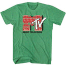 Mtv-Mtv Christmas Sweater-Kelly Heather Adult S/S T-Shirt - Kelly Heather