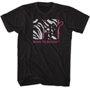 Mtv-Mtv Zebra Mtv-Black Adult S/S T-Shirt - Black