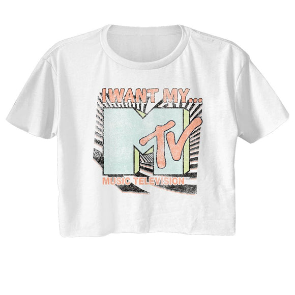 Mtv-Mtv I Want My Mtv-White Ladies Festival Cali Crop-S - White