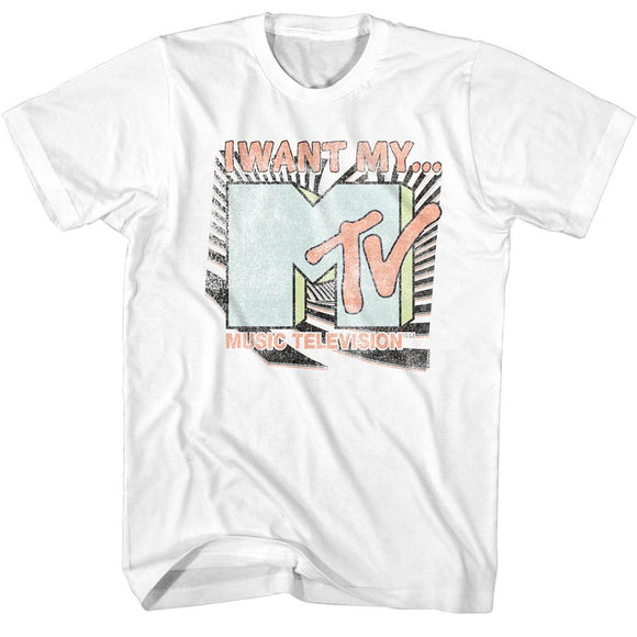 Mtv-Mtv-I Want My Mtv-White Adult S/S T-Shirt - White