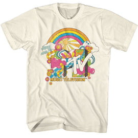 Mtv-Mtv Retro-Natural Adult S/S T-Shirt - Natural