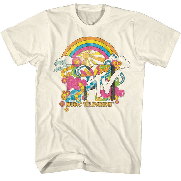 Mtv-Mtv Retro-Natural Adult S/S T-Shirt - Natural
