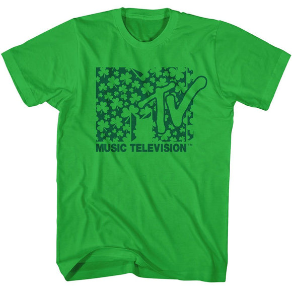 Mtv-Mtv Clover Pattern-Kelly Adult S/S T-Shirt - Kelly