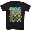 Mtv-Mtv Spring Break 91 Checkered Bg-Black Adult S/S T-Shirt - Black