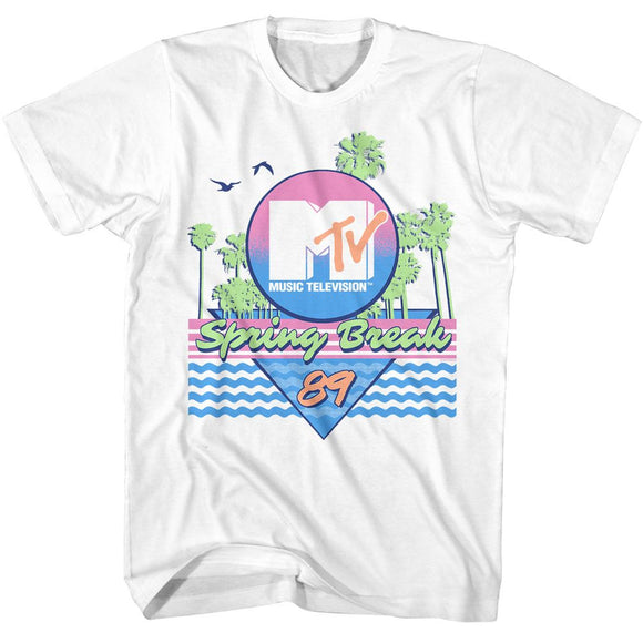 Mtv-Mtv Spring Break 89-White Adult S/S T-Shirt - White