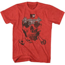 Mtv-Mtv Hbb Logo Skull And Bones-Red Heather Adult S/S T-Shirt - Red Heather