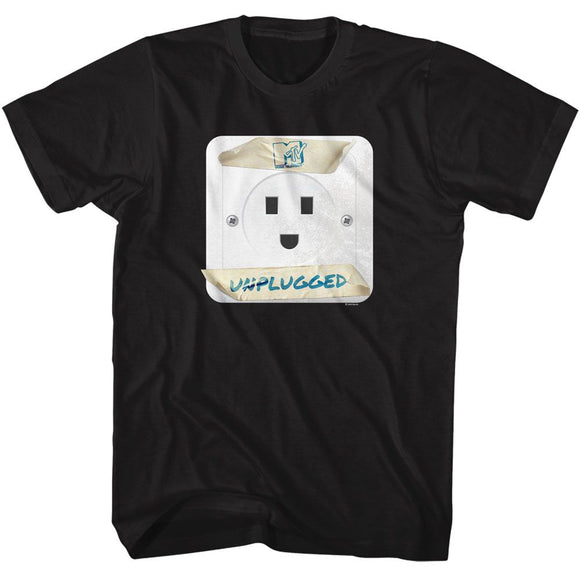 Mtv-Mtv Unplugged Outlet-Black Adult S/S T-Shirt - Black