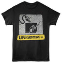 Mtv-Mtv Cracked Background-Black Adult S/S T-Shirt - Black