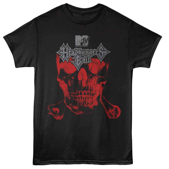 Mtv-Mtv Headbangers Ball Skull-Black Adult S/S T-Shirt - Black