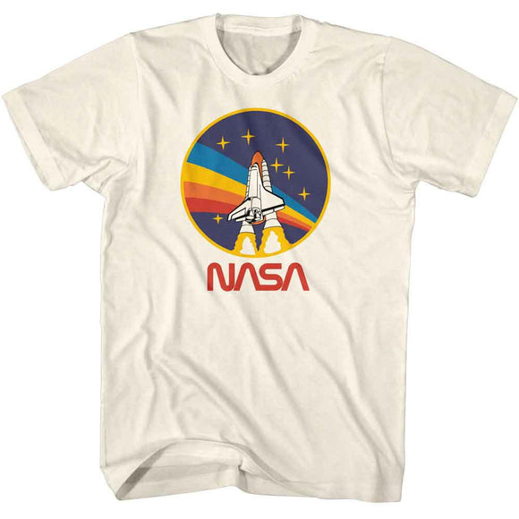Nasa-Nasa Patch Style-Natural Adult S/S T-Shirt - Natural
