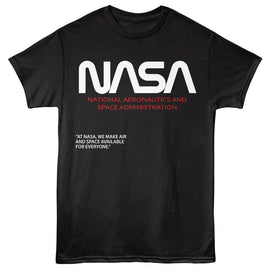Nasa-Nasa Air And Space-Black Adult S/S T-Shirt - Black