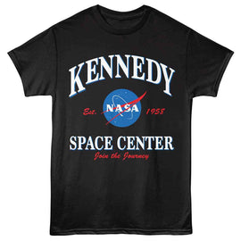 Nasa-Nasa Kennedy Space Center-Black Adult S/S T-Shirt - Black