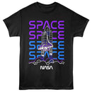 Nasa-Nasa Shuttle Line Art-Black Adult S/S T-Shirt - Black