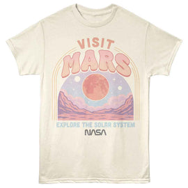 Nasa-Nasa Visit Mars-Natural Adult S/S T-Shirt - Natural