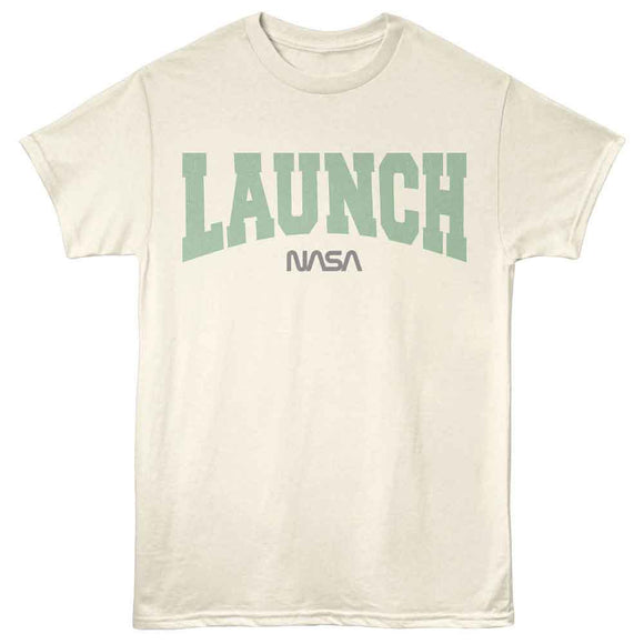 Nasa-Nasa Launch-Natural Adult S/S T-Shirt - Natural