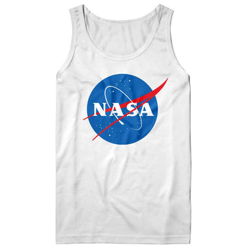 Nasa-Nasa Meatball Logo-White Adult Tank-S - White