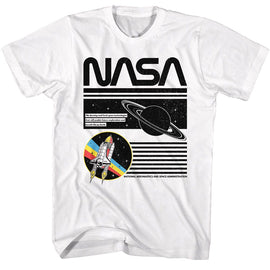 Nasa-Nasa Saturn-White Adult S/S T-Shirt - White
