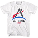 Nasa-Nasa Artemis Program Logo-White Adult S/S T-Shirt - White