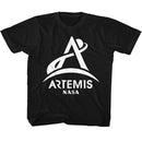 Nasa-Nasa Artemis One Color Light-Black Youth S/S T-Shirt (7-8) - Black