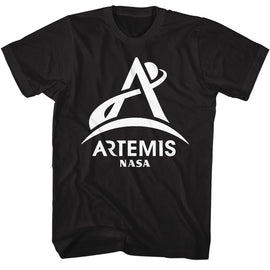 Nasa-Nasa Artemis One Color Light-Black Adult S/S T-Shirt - Black