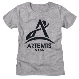 Nasa-Nasa Artemis One Color Dark-Athletic Heather Ladies S/S T-Shirt - Athletic Heather