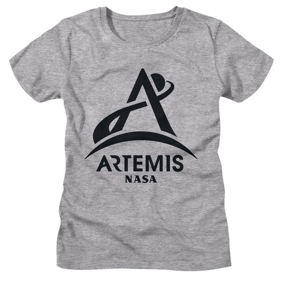 Nasa-Nasa Artemis One Color Dark-Athletic Heather Ladies S/S T-Shirt - Athletic Heather