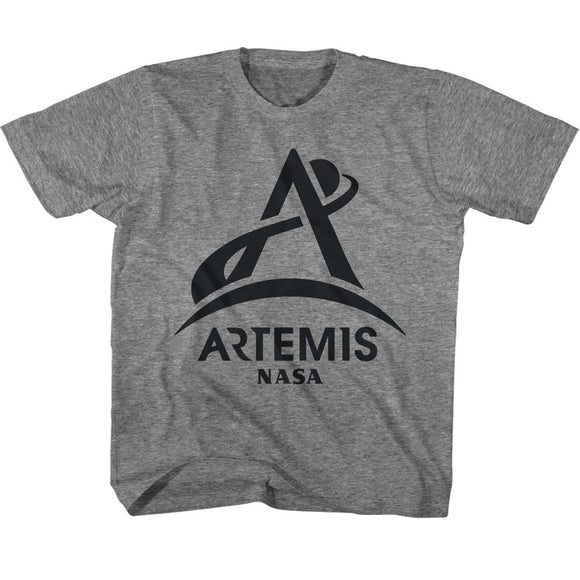 Nasa-Nasa Artemis Program Logo-Graphite Heather Toddler S/S T-Shirt-2T - Graphite Heather