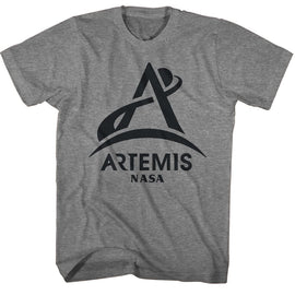 Nasa-Nasa Artemis One Color Dark-Graphite Heather Adult S/S T-Shirt - Graphite Heather