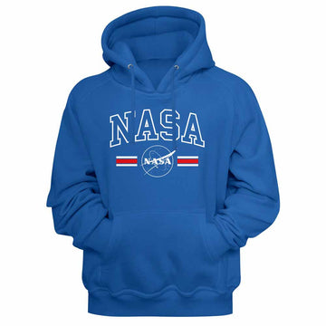 NASA Stripes Royal Adult Hooded Sweatshirt