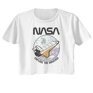 Nasa-Nasa Explore The Universe-White Ladies Festival Cali Crop-S - White