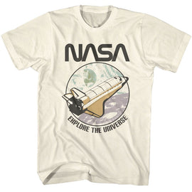 Nasa-Nasa Explore The Universe-Natural Adult S/S T-Shirt - Natural