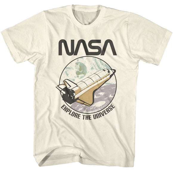 Nasa-Nasa Explore The Universe-Natural Adult S/S T-Shirt - Natural