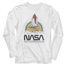 Nasa-Nasa Exploring Space Circles-White Adult L/S T-Shirt - White