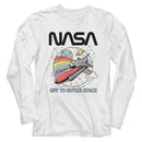 Nasa-Nasa To Space-White Adult L/S T-Shirt - White