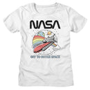 Nasa-Nasa To Space-White Ladies S/S T-Shirt - White